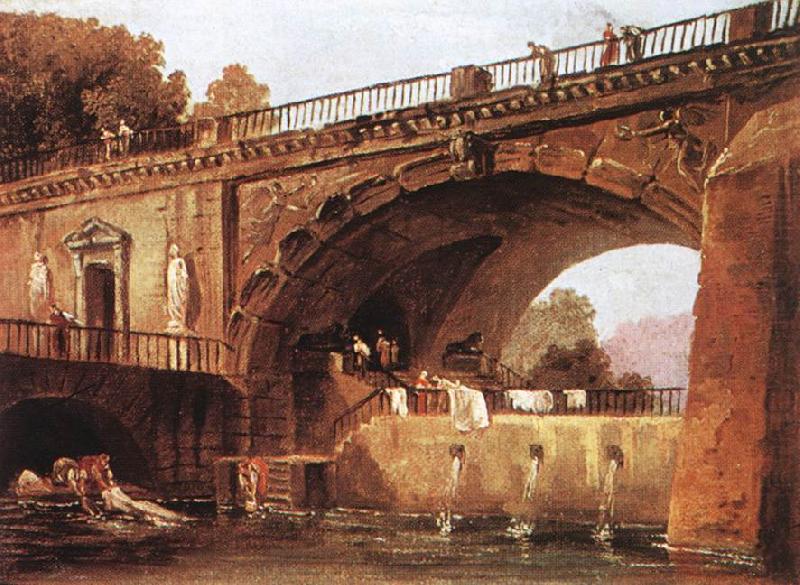 Washerwomen below a Bridge, ROBERT, Hubert